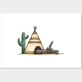 Indianer - Native American - Hundehütte - Doghouse - Tipi Posters and Art